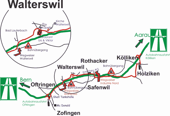 Anreise zum Gasthof Urs&Viktor, Walterswil